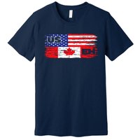 US EH Canada America Flag Maple Leaf Proud Canuck Roots Premium T-Shirt