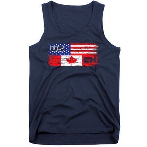 US EH Canada America Flag Maple Leaf Proud Canuck Roots Tank Top