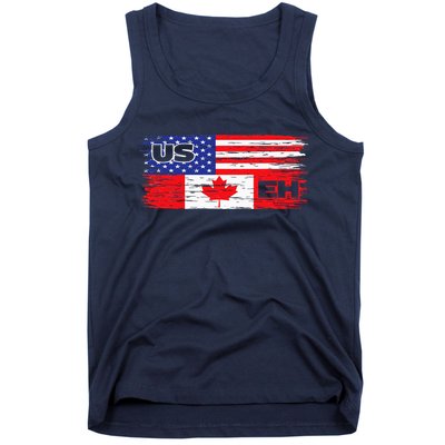 US EH Canada America Flag Maple Leaf Proud Canuck Roots Tank Top