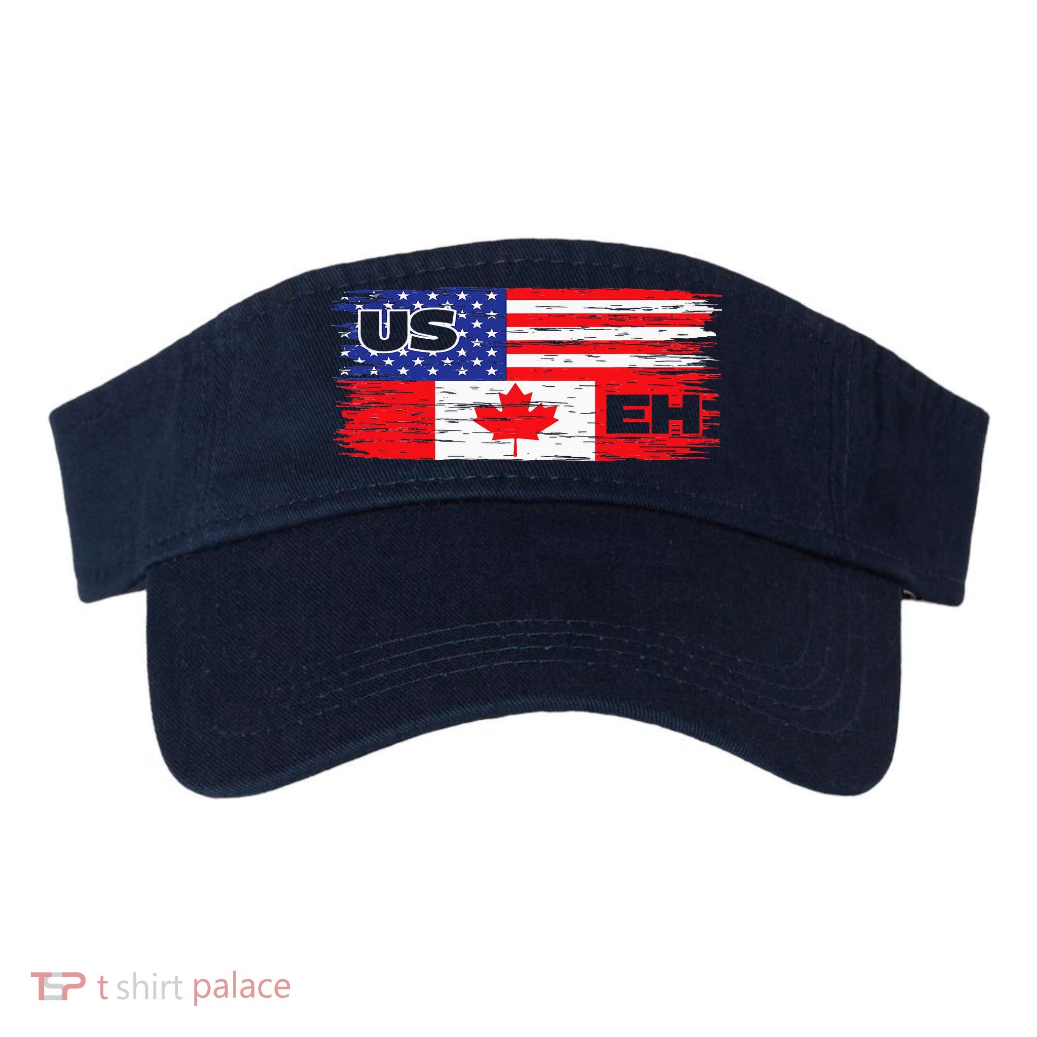 US EH Canada America Flag Maple Leaf Proud Canuck Roots Visor
