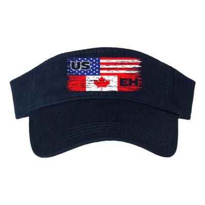 US EH Canada America Flag Maple Leaf Proud Canuck Roots Valucap Bio-Washed Visor