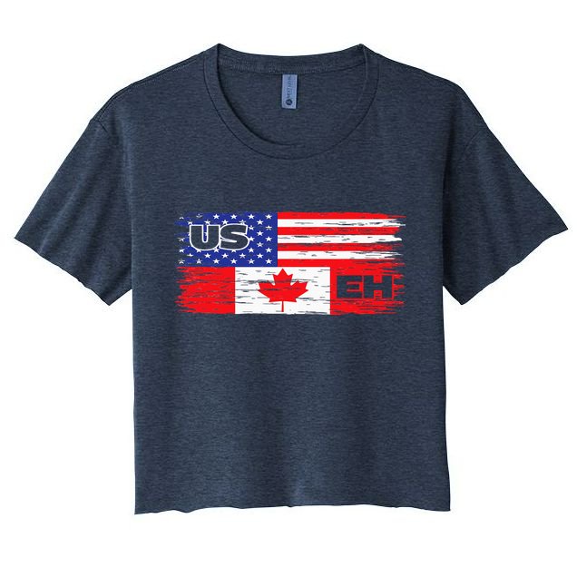 US EH Canada America Flag Maple Leaf Proud Canuck Roots Crop Top