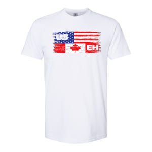 US EH Canada America Flag Maple Leaf Proud Canuck Roots Softstyle CVC T-Shirt