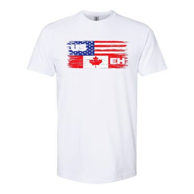 US EH Canada America Flag Maple Leaf Proud Canuck Roots Softstyle® CVC T-Shirt