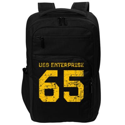 Uss Enterprise Cvn65 Aircraft Carrier Distressed Style Impact Tech Backpack