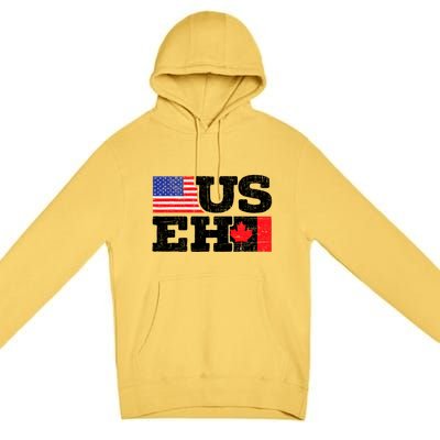 US EH Canada America Flag Maple Leaf Proud Canuck Roots Premium Pullover Hoodie