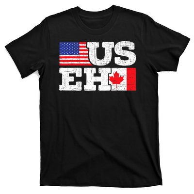 US EH Canada America Flag Maple Leaf Proud Canuck Roots T-Shirt