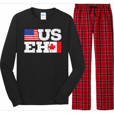 US EH Canada America Flag Maple Leaf Proud Canuck Roots Long Sleeve Pajama Set