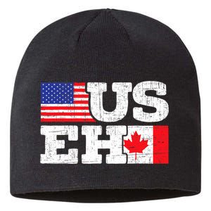 US EH Canada America Flag Maple Leaf Proud Canuck Roots Sustainable Beanie