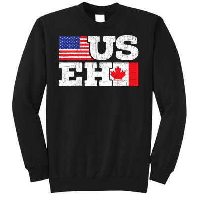 US EH Canada America Flag Maple Leaf Proud Canuck Roots Tall Sweatshirt