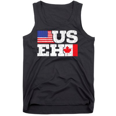 US EH Canada America Flag Maple Leaf Proud Canuck Roots Tank Top