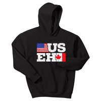 US EH Canada America Flag Maple Leaf Proud Canuck Roots Kids Hoodie