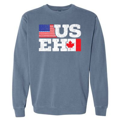 US EH Canada America Flag Maple Leaf Proud Canuck Roots Garment-Dyed Sweatshirt