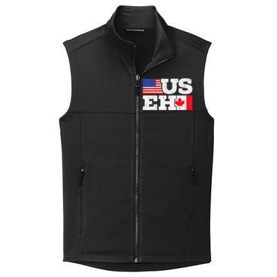 US EH Canada America Flag Maple Leaf Proud Canuck Roots Collective Smooth Fleece Vest