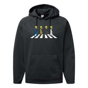 Ufo Extraterrestrial Crossing Alien Performance Fleece Hoodie