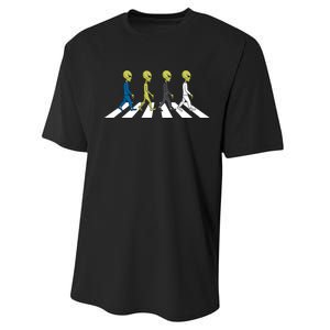 Ufo Extraterrestrial Crossing Alien Performance Sprint T-Shirt