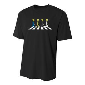 Ufo Extraterrestrial Crossing Alien Youth Performance Sprint T-Shirt