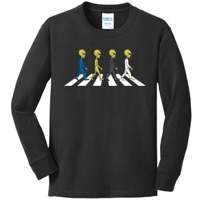 Ufo Extraterrestrial Crossing Alien Kids Long Sleeve Shirt