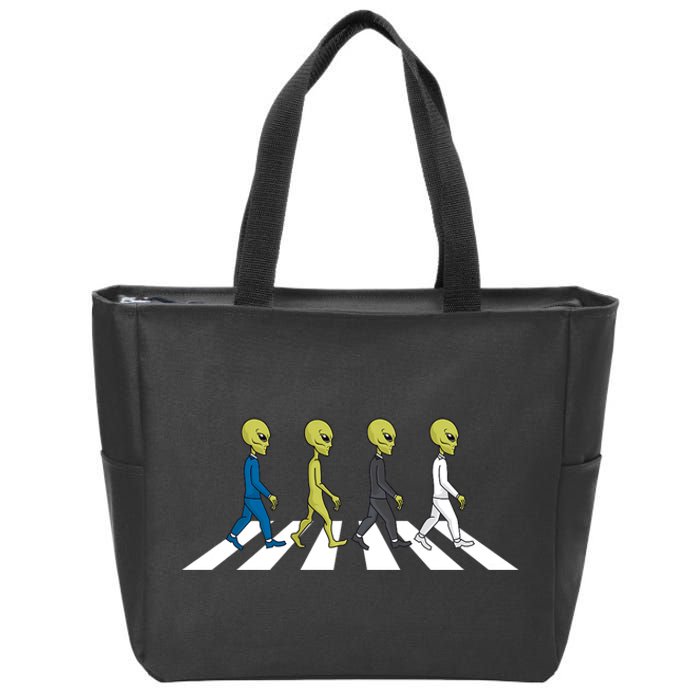 Ufo Extraterrestrial Crossing Alien Zip Tote Bag