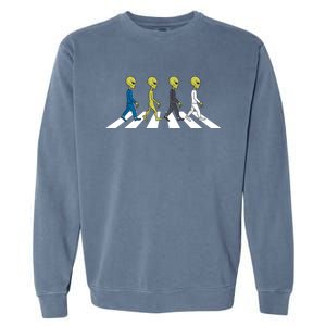 Ufo Extraterrestrial Crossing Alien Garment-Dyed Sweatshirt