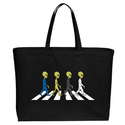 Ufo Extraterrestrial Crossing Alien Cotton Canvas Jumbo Tote