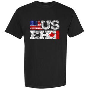 Us Eh Canada America Flag Maple Leaf Proud Canuck Roots Garment-Dyed Heavyweight T-Shirt