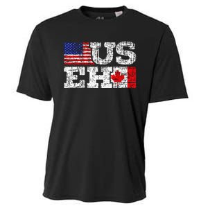 Us Eh Canada America Flag Maple Leaf Proud Canuck Roots Cooling Performance Crew T-Shirt