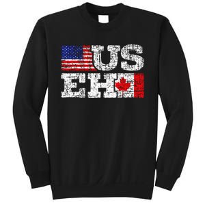 Us Eh Canada America Flag Maple Leaf Proud Canuck Roots Sweatshirt