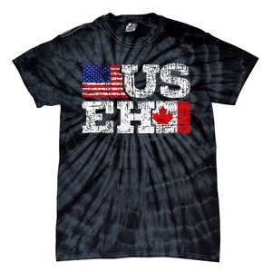 Us Eh Canada America Flag Maple Leaf Proud Canuck Roots Tie-Dye T-Shirt