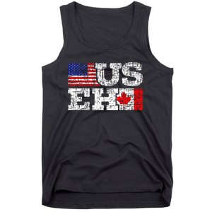 Us Eh Canada America Flag Maple Leaf Proud Canuck Roots Tank Top