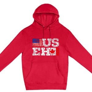 Us Eh Canada America Flag Maple Leaf Proud Canuck Roots Premium Pullover Hoodie