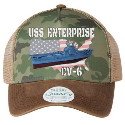 Uss Enterprise Cv6 Aircraft Carrier Veterans Day Father Day Legacy Tie Dye Trucker Hat