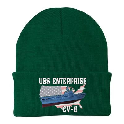 Uss Enterprise Cv6 Aircraft Carrier Veterans Day Father Day Knit Cap Winter Beanie