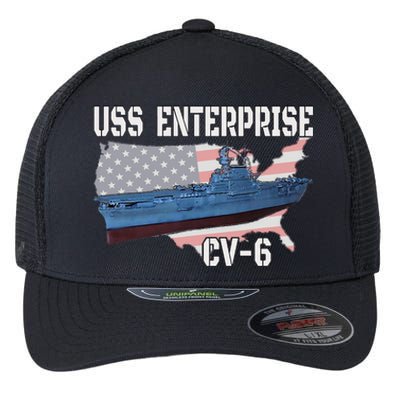 Uss Enterprise Cv6 Aircraft Carrier Veterans Day Father Day Flexfit Unipanel Trucker Cap