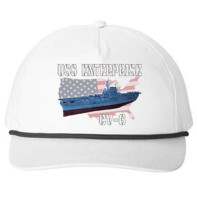 Uss Enterprise Cv6 Aircraft Carrier Veterans Day Father Day Snapback Five-Panel Rope Hat