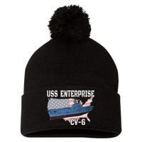 Uss Enterprise Cv6 Aircraft Carrier Veterans Day Father Day Pom Pom 12in Knit Beanie