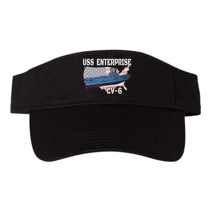 Uss Enterprise Cv6 Aircraft Carrier Veterans Day Father Day Valucap Bio-Washed Visor