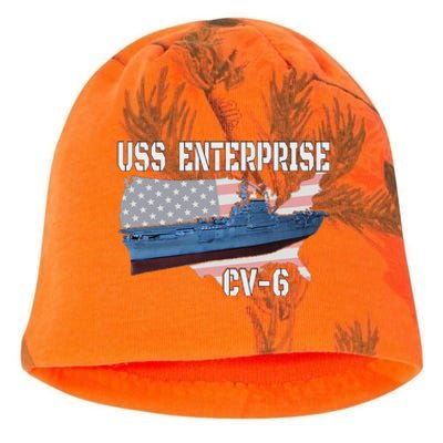 Uss Enterprise Cv6 Aircraft Carrier Veterans Day Father Day Kati - Camo Knit Beanie