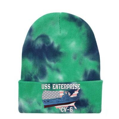 Uss Enterprise Cv6 Aircraft Carrier Veterans Day Father Day Tie Dye 12in Knit Beanie