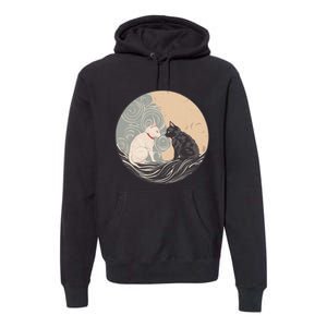 Ukiyo E Cats Premium Hoodie