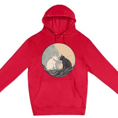 Ukiyo E Cats Premium Pullover Hoodie