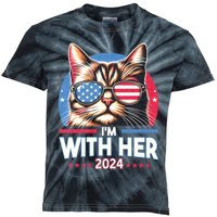 Us Election Day 2024 America Flag Cat IM With Her 2024 Kids Tie-Dye T-Shirt