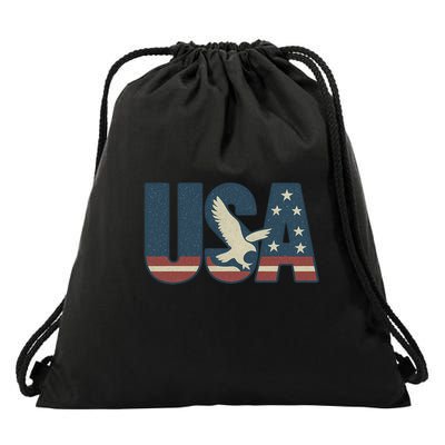 USA Eagle Emblem Drawstring Bag
