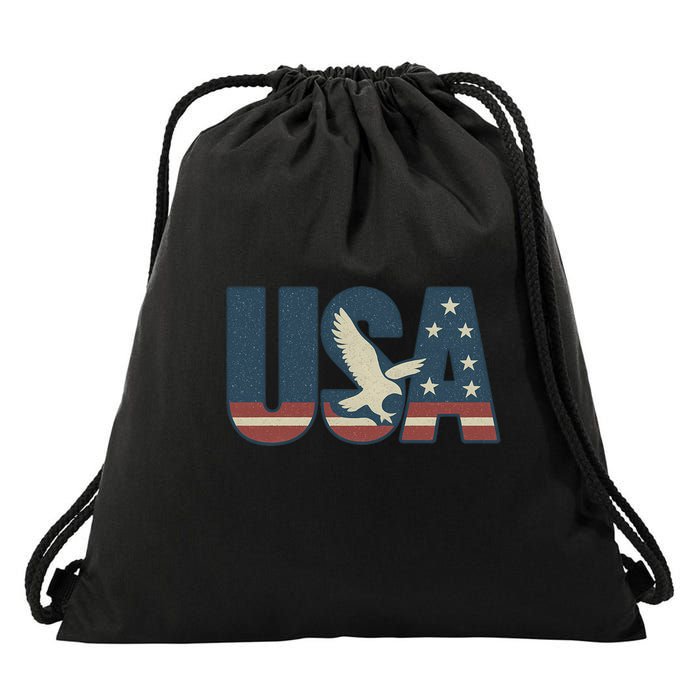 USA Eagle Emblem Drawstring Bag