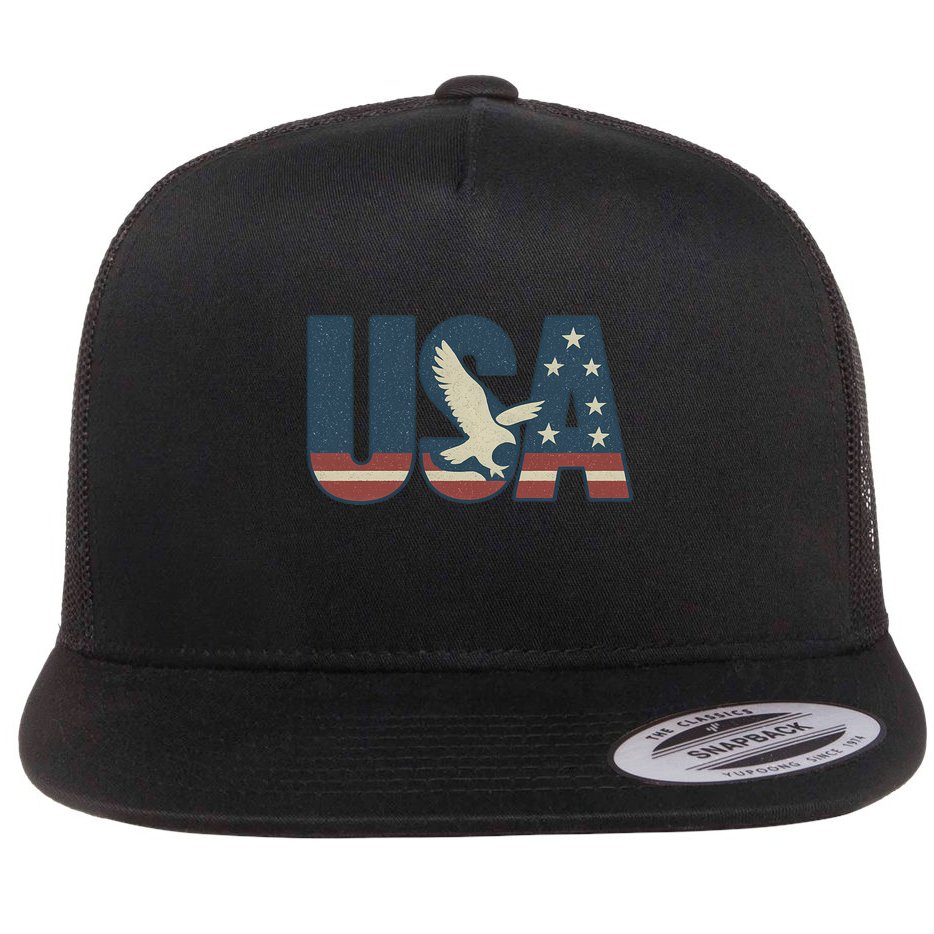 USA Eagle Emblem Flat Bill Trucker Hat