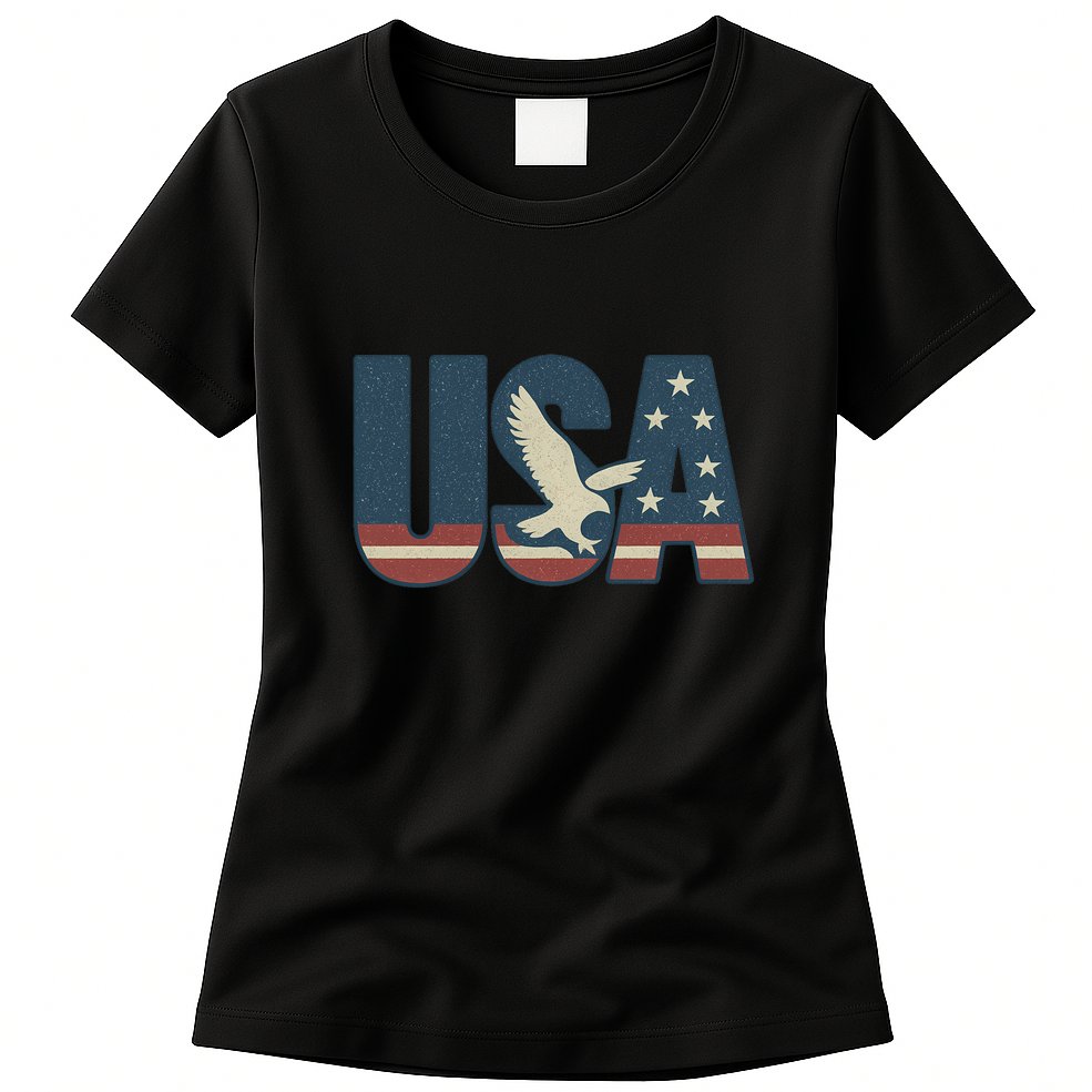 USA Eagle Emblem Womens T-Shirt