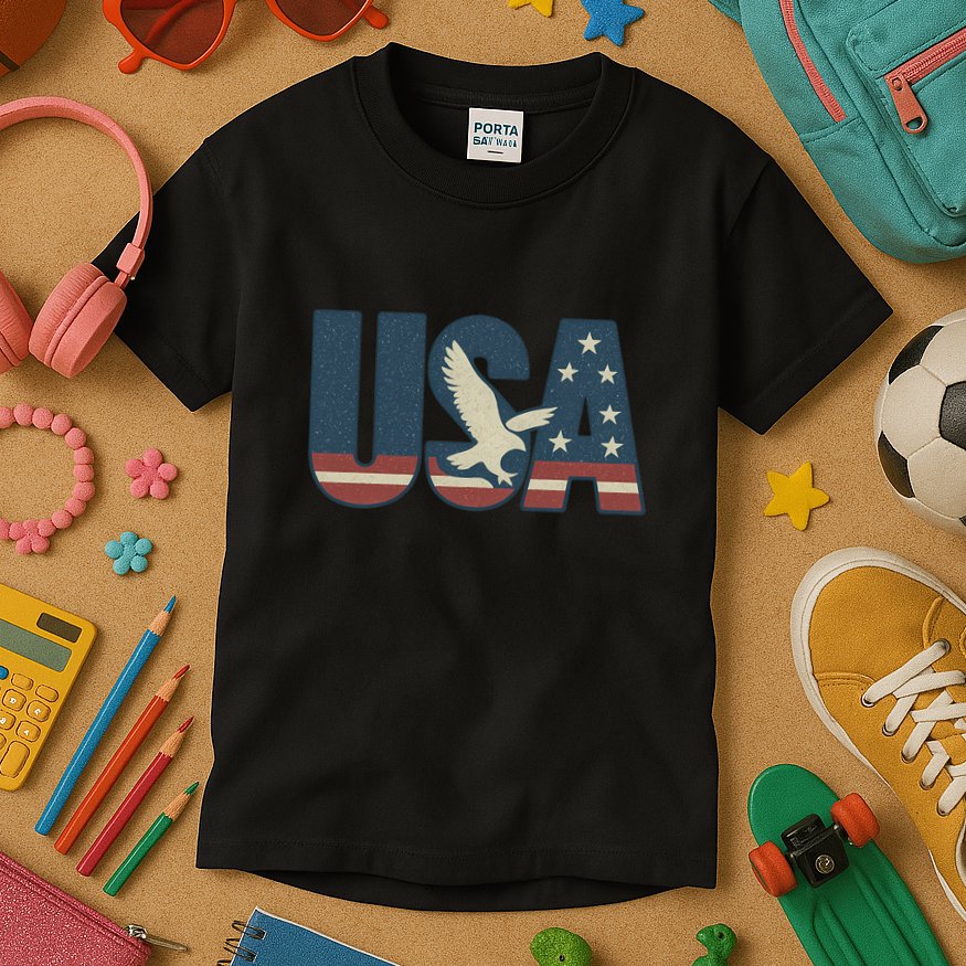 USA Eagle Emblem Kids T-Shirt