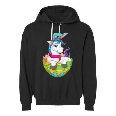 Unicorn Easter Egg Garment-Dyed Fleece Hoodie