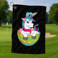 Unicorn Easter Egg Golf Towel