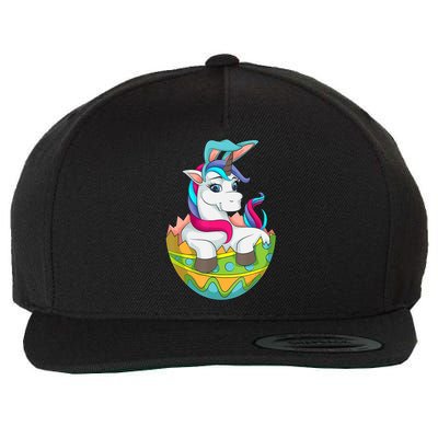 Unicorn Easter Egg Wool Snapback Cap